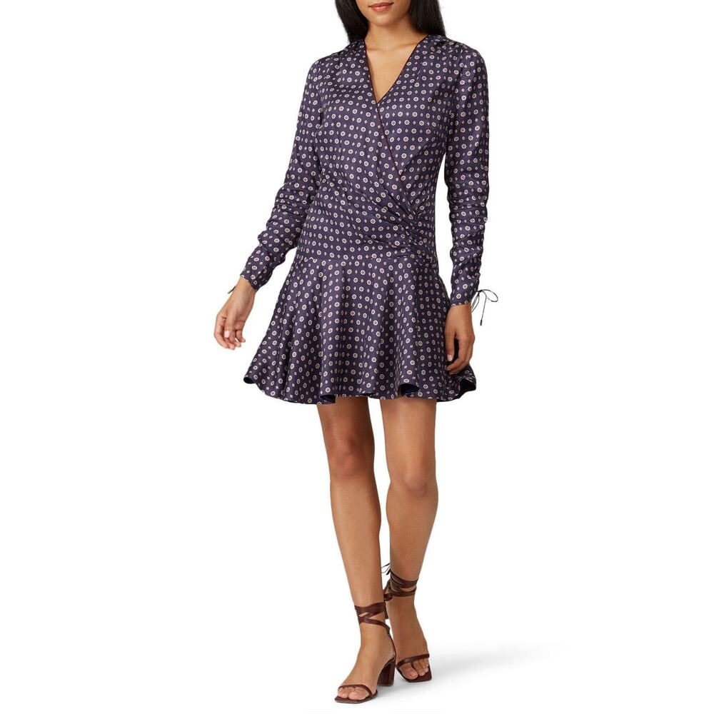 JONATHAN SIMKHAI Scarf Print Ruffle Dress Size 18 MSRP $495